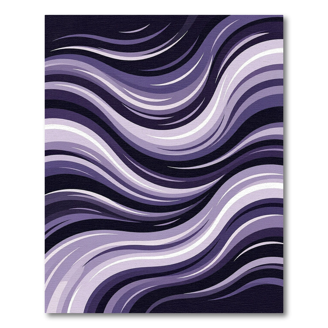 Deep Purple Wavy Stripe Abstract Rug