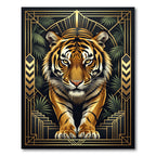 Golden Tiger Art Deco Jungle Rug