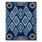 Navajo Blue Diamond Sunburst Tribal Rug