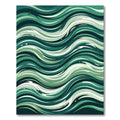 Emerald Green Abstract Wave Rug