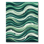 Emerald Green Abstract Wave Rug