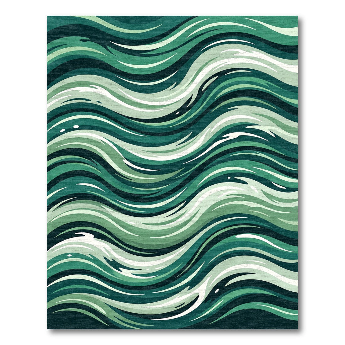 Emerald Green Abstract Wave Rug