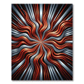 Fiery Orange Silver Radial Waves Rug
