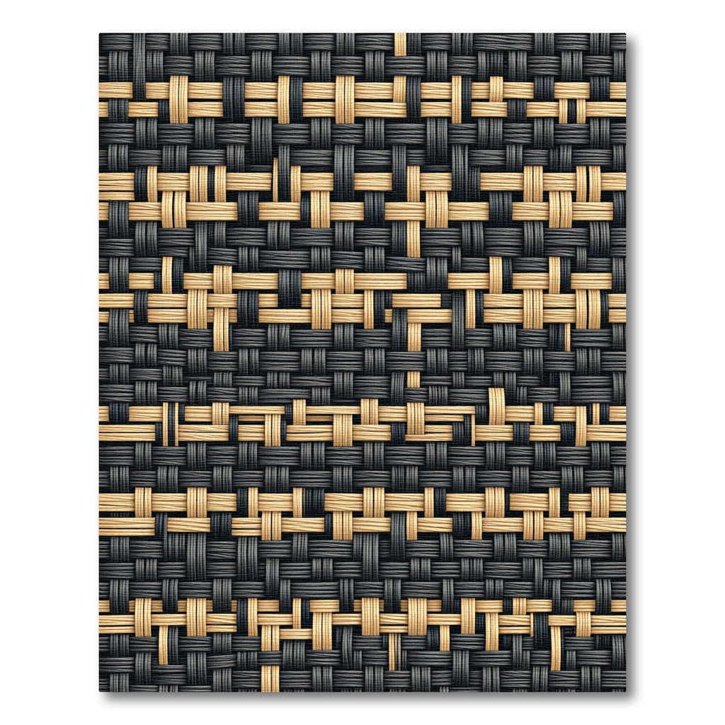Modern Black and Beige Woven Texture Rug