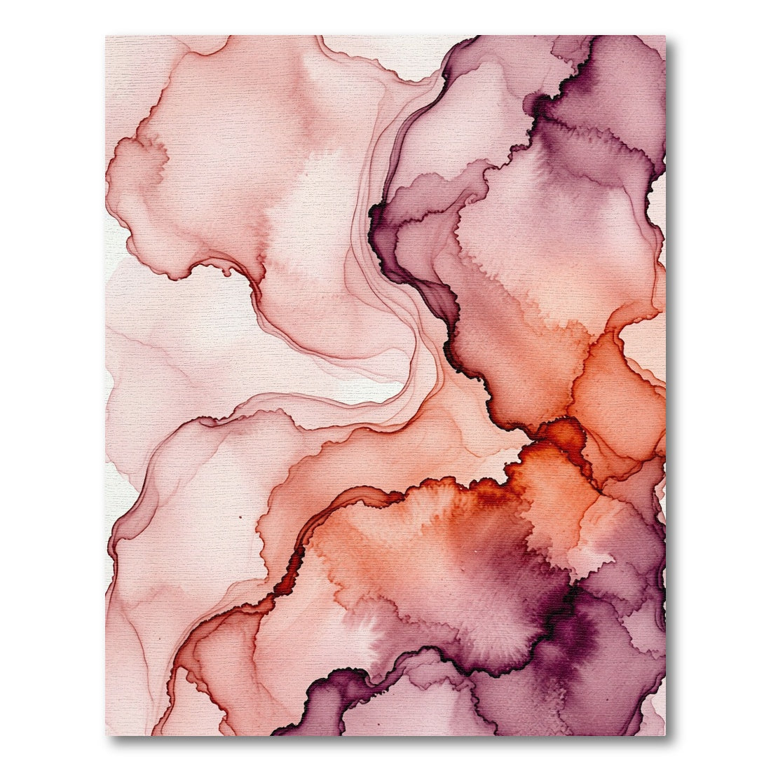 Fluid Abstract Crimson Wine Watercolor Rug