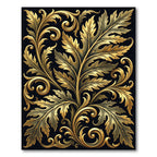 Elegant Golden Acanthus Foliage Scrollwork Rug