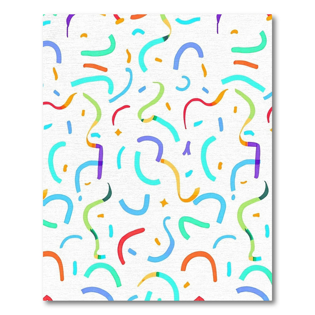 Confetti Whimsical Rainbow Curved Lines Rug