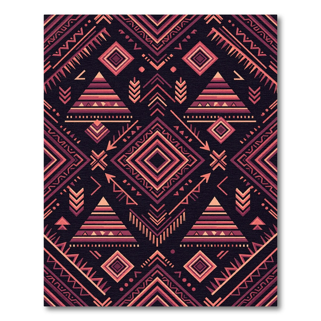 Salmon Pink Tribal Arrow Diamond Rug