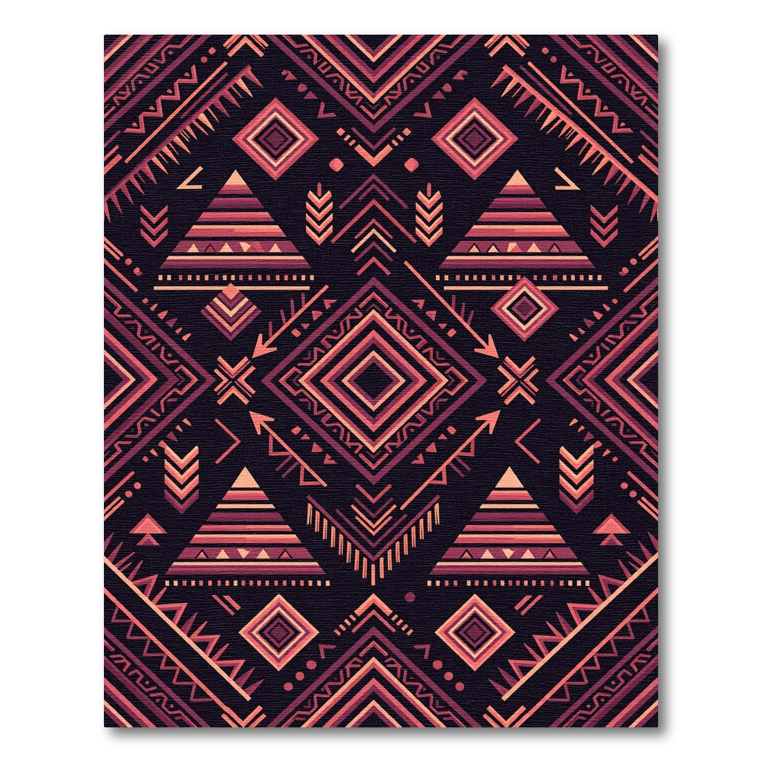 Salmon Pink Tribal Arrow Diamond Rug