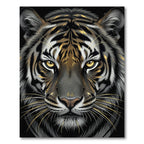 Striking Golden Eye Dark Tiger Head Rug