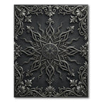 Luxurious Silver Ornate Filigree Medallion Rug