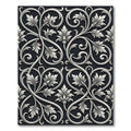 Ornate Silver Leaf Scroll Work Rug