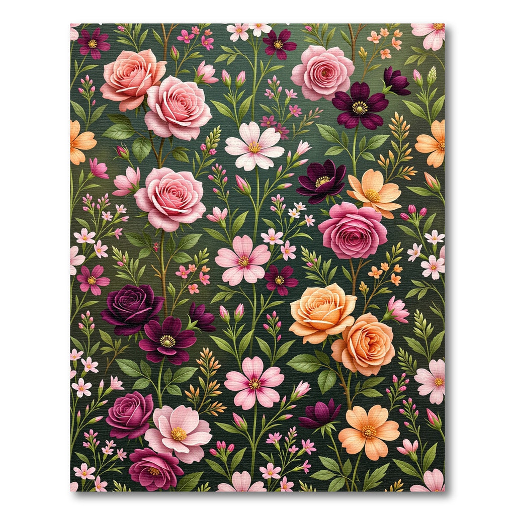 Pink Orange Rose Floral Garden Rug
