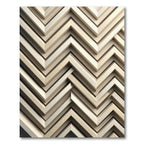 Neutral Wood Tone Chevron Layered Rug