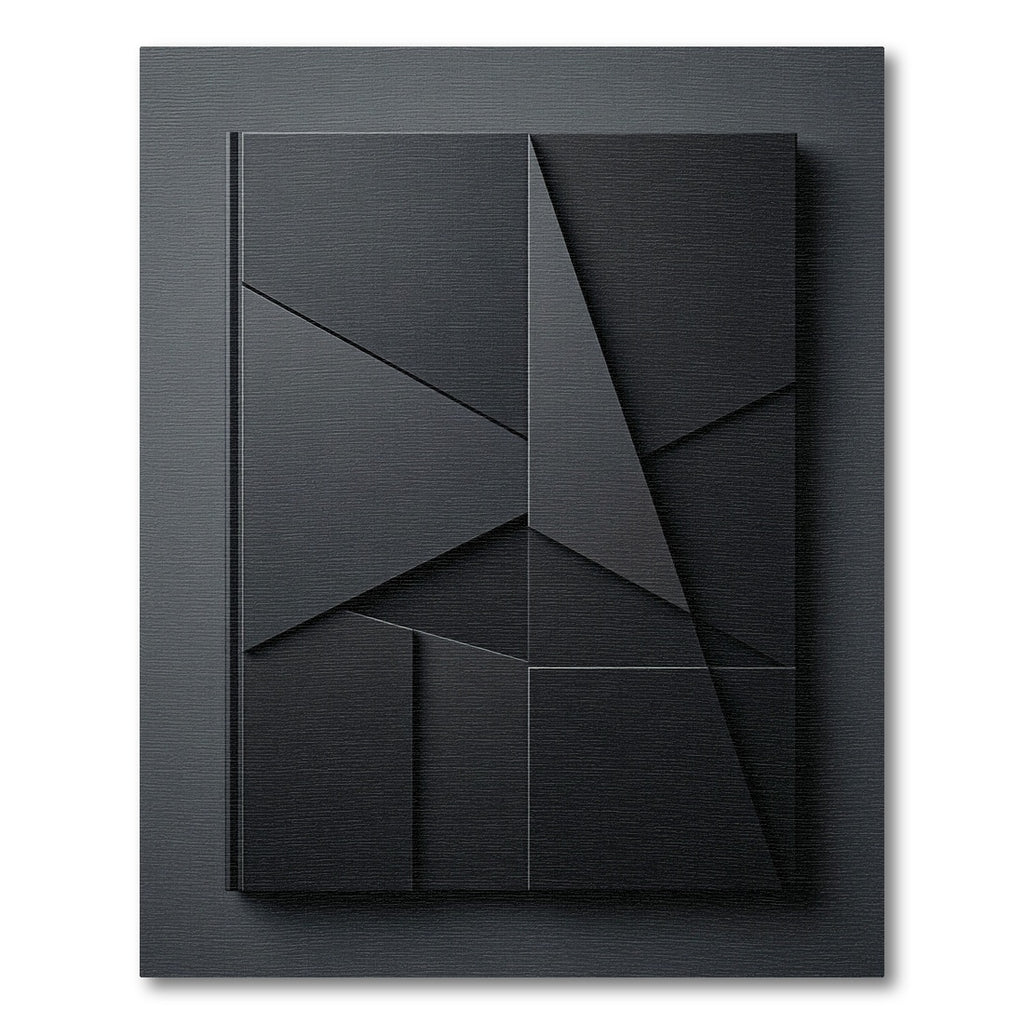 Monochromatic Black Geometric Overlay Rug