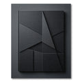 Monochromatic Black Geometric Overlay Rug