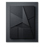 Monochromatic Black Geometric Overlay Rug