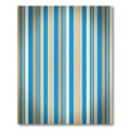 Vibrant Blue and Tan Pinstriped Accent Rug