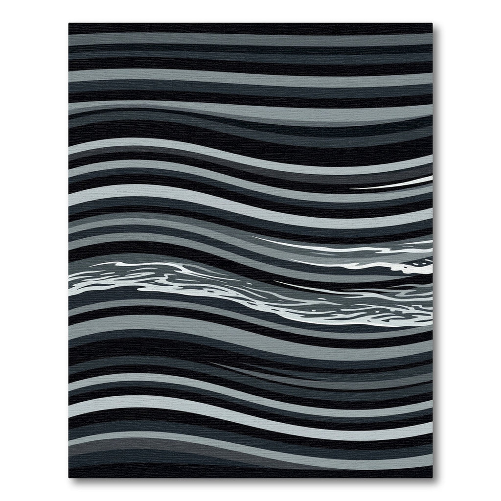 Monochrome Wavy Linear Abstract Waves Rug