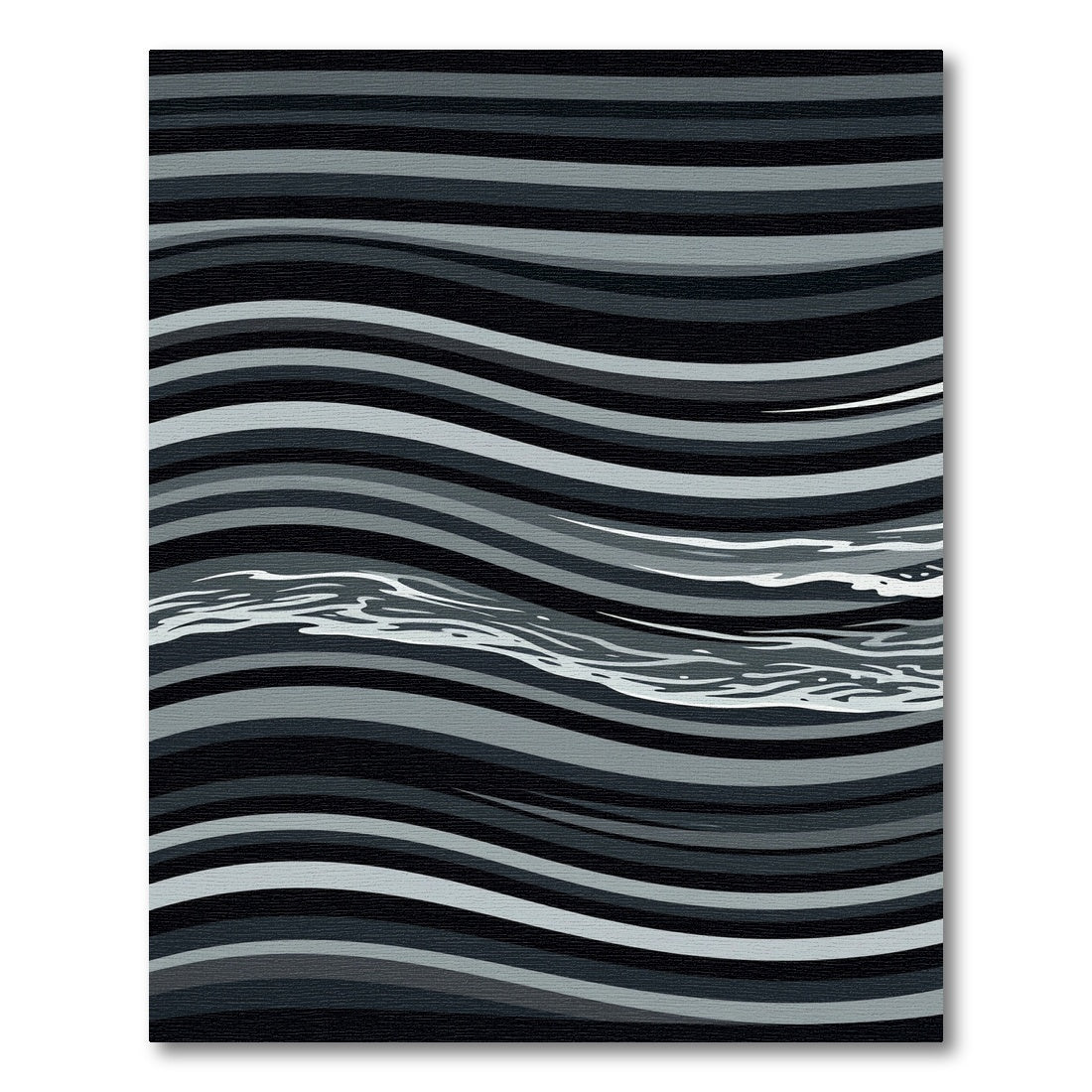 Monochrome Wavy Linear Abstract Waves Rug