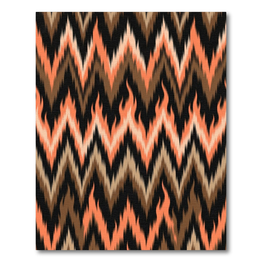 Fiery Orange Brown Zigzag Chevron Rug