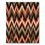Fiery Orange Brown Zigzag Chevron Rug