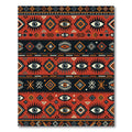 Red Ochre Tribal Eye Motif Rug