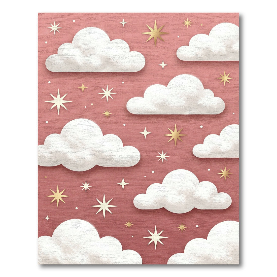 Dreamy Dusty Rose Celestial Starry Sky Rug