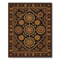 Golden Mandala Floral Geometric Dark Onyx Rug