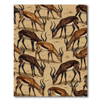 Golden Savanna Gazelle Wildlife Herd Rug