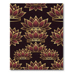 Golden Crimson Lotus Royal Crown Rug