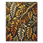 Golden Autumn Foliage Branch Tapestry Rug