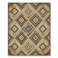 Earthy Brown Geometric Diamond Rug