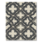 Monochrome Quatrefoil Interlocking Geometric Tile Rug