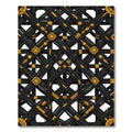 Black Gold Woven Interlocking Geometric Rug