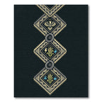 Geometric Aztec Corn and Eagle Earthy Charcoal Rug