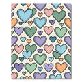 Playful Pastel Heart Scattered Grid Rug