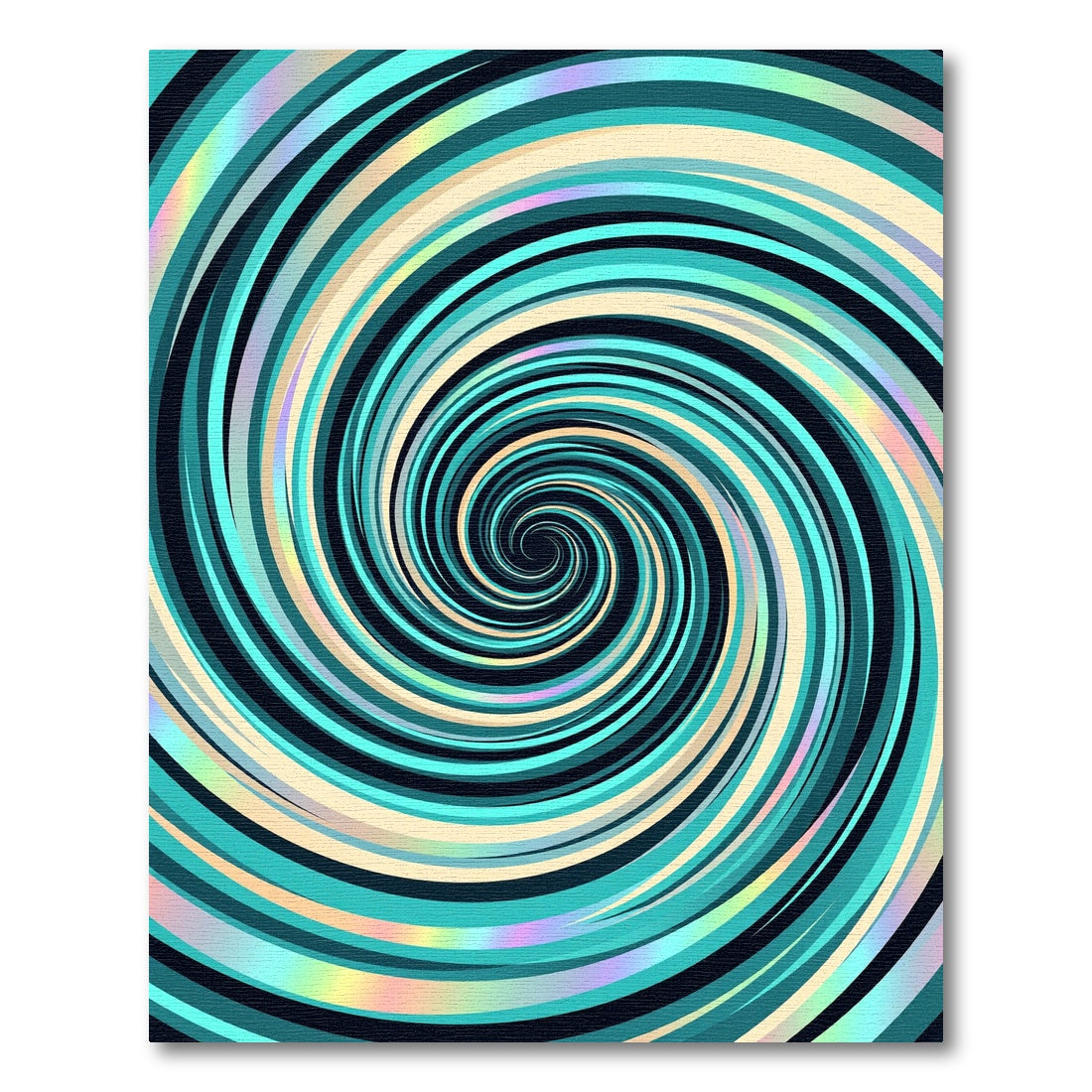 Modern Teal Iridescent Spiral Swirl Rug