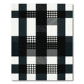 Modern Black and White Plaid Mix Rug
