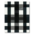 Modern Black and White Plaid Mix Rug