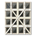 Modern Beige Geometric Grid Rug