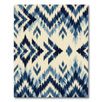 Indigo Blue Tie Dye Chevron Rug