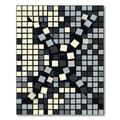 Monochrome Cubist Shattered Grid Abstract Rug