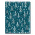 Deep Teal Winter Forest Snowflakes Rug