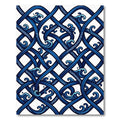 Navy Blue Intertwined Wavy Ocean Waves Rug