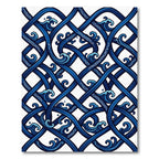 Navy Blue Intertwined Wavy Ocean Waves Rug