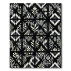 Black and Cream Botanical Diamond Rug