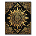 Opulent Gold Sunburst Floral Mandala Rug