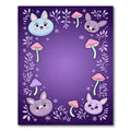Cute Bunny Mushroom Purple Garden Rug