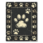 Rustic Distressed Paw Print Backdrop Rug